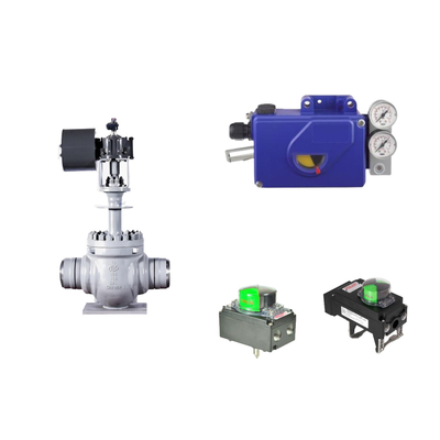 Válvula de controlo pneumática chinesa com posicionador de válvula Foxboro SRI990 e interruptor de limite de rotor