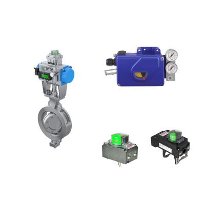 Válvula de controlo pneumática chinesa com posicionador de válvula Foxboro SRI990 e interruptor de limite de rotor