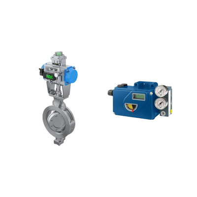 Válvula de controlo pneumática chinesa com posicionador de válvulas Foxboro SRD991 e válvula de solenoide Burkert
