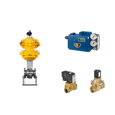 Válvula de controlo pneumática chinesa com posicionador de válvulas Foxboro SRD991 e válvula de solenoide Burkert