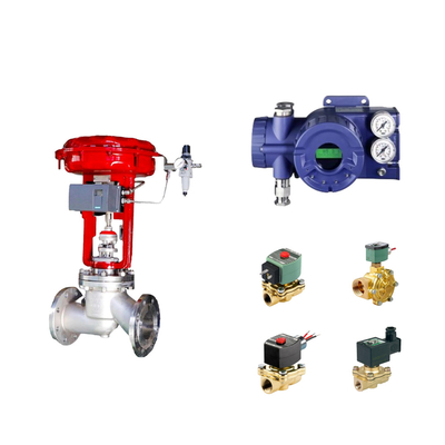 Válvula de controlo pneumática chinesa com posicionador de válvulas Foxboro SRD960 e válvula solenoide Asco