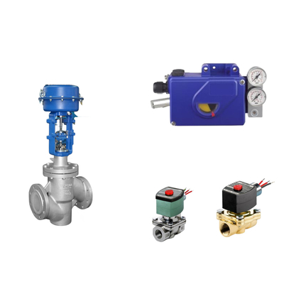 Válvula de controlo pneumática chinesa com posicionador de válvulas Foxboro SRI990 e válvula solenoide ASCO
