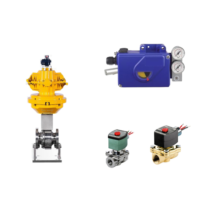 Válvula de controlo pneumática chinesa com posicionador de válvulas Foxboro SRI990 e válvula solenoide ASCO