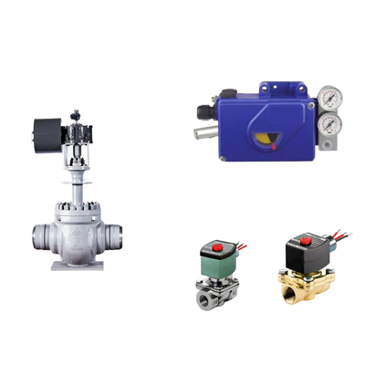 Válvula de controlo pneumática chinesa com posicionador de válvulas Foxboro SRI990 e válvula solenoide ASCO