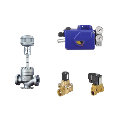 Válvula de controlo pneumático chinês com posicionador de válvulas Foxboro SRI990 e válvula solenoide Burkert