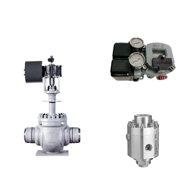 Válvula de controlo pneumática com posicionador Masoneilan SVI2-21123121 e válvula de regulação de pressão Tescom 26-1100