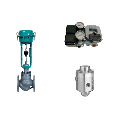 Válvula de controlo pneumática com posicionador Masoneilan SVI2-21123121 e válvula de regulação de pressão Tescom 26-1100