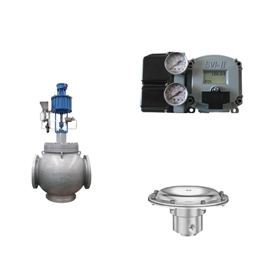 Válvula de controlo pneumática com posicionador Masoneilan SVI2-21113121 e válvula de regulação de pressão Tescom 44-4600