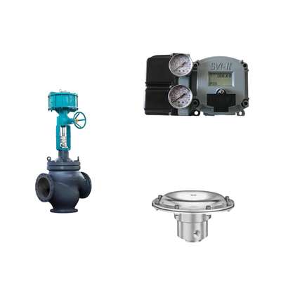 Válvula de controlo pneumática com posicionador Masoneilan SVI2-21113121 e válvula de regulação de pressão Tescom 44-4600