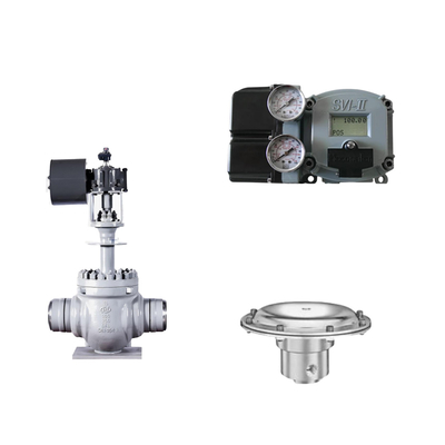 Válvula de controlo pneumática com posicionador Masoneilan SVI2-21113121 e válvula de regulação de pressão Tescom 44-4600