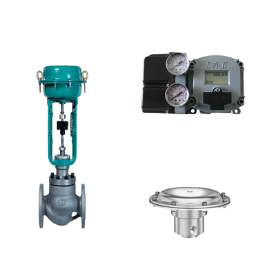 Válvula de controlo pneumática com posicionador Masoneilan SVI2-21113121 e válvula de regulação de pressão Tescom 44-4600