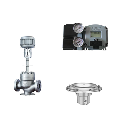 Válvula de controlo pneumática com posicionador Masoneilan SVI2-21113121 e válvula de regulação de pressão Tescom 44-4600
