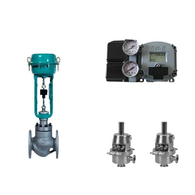 Válvula de controlo pneumática com posicionador Masoneilan SVI2-21123111 e válvula de regulação de pressão Fisher SR5