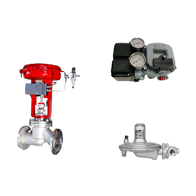 Válvula de controlo pneumático com posicionador Masoneilan SVI2-21123111 e válvula de regulação de pressão Fisher T205B