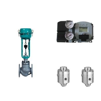 Válvula de controlo pneumático com posicionador Masoneilan SVI2-21123111 e válvula de regulação de pressão Tescom 26-1100