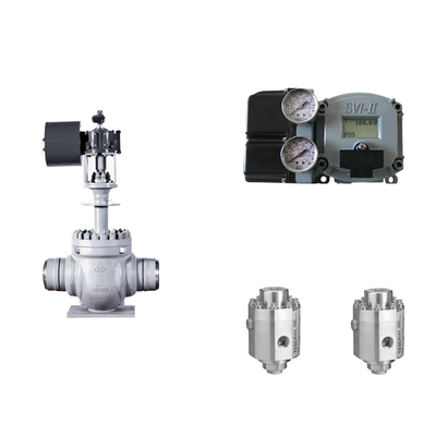 Válvula de controlo pneumático com posicionador Masoneilan SVI2-21123111 e válvula de regulação de pressão Tescom 26-1100
