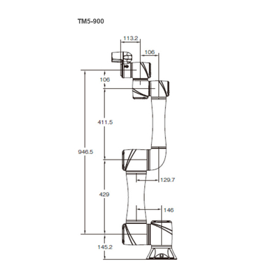 Robô Techman TM5-900 com 900 mm de alcance e 4 kg de carga útil de 6 manipuladores Aixs como cobot