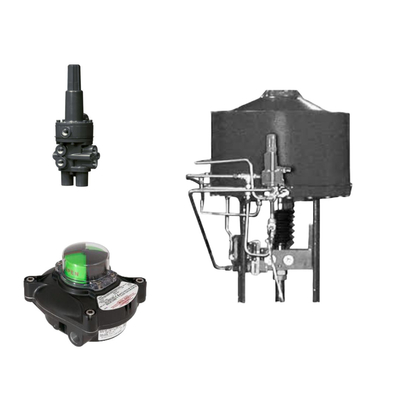 Válvula de controle pneumático com Samson 3730-3 posicionador e Fisher 377 pressão sensores válvulas de saída e limite Swith