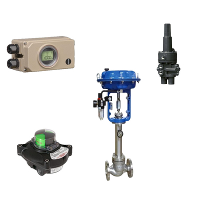 Válvula de controle pneumático com Samson 3730-3 posicionador e Fisher 377 pressão sensores válvulas de saída e limite Swith