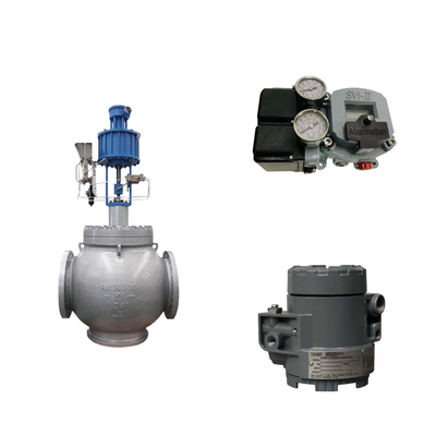 Válvula de Globo com Masoneilan SVI2-AP Série Valve Positioner e Fisher 846 Electro Transducer Pneumático