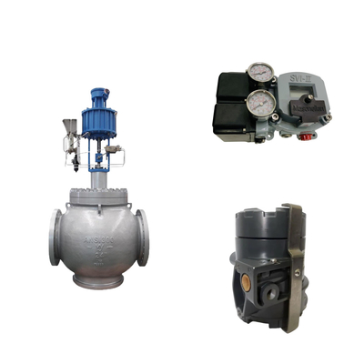 Válvula de Globo com Masoneilan SVI2-AP Série Valve Positioner e Fisher 846 Electro Transducer Pneumático