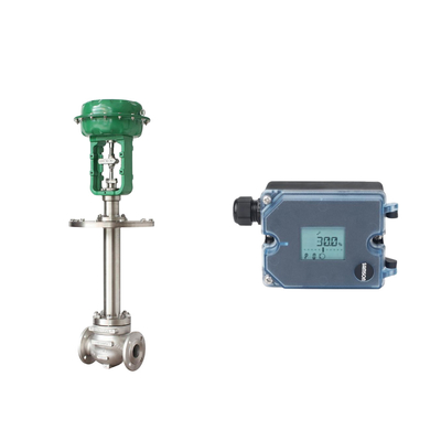 Samson 3725 posicionador electropneumático e Burkert Tipo 5404 válvula de solenoide são usados para válvula de controle
