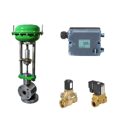 Samson 3725 posicionador electropneumático e Burkert Tipo 5404 válvula de solenoide são usados para válvula de controle