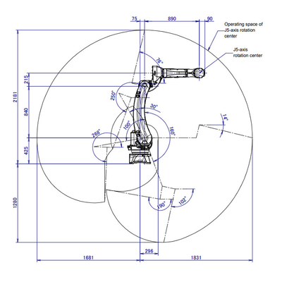 FANUC Robot Of 6 Axis Industrial Robot M-20iD/25 com posicionador de solda CNGBS para solda