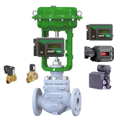 Válvula de controlo pneumática com válvula de solenoide Burkert e posicionador DVC6200 DVC2000 para aplicações gerais