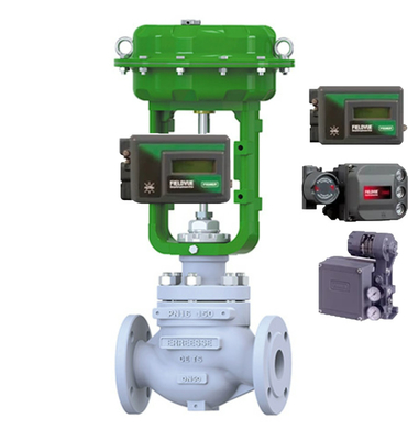 Válvula de controlo pneumática com válvula de solenoide Burkert e posicionador DVC6200 DVC2000 para aplicações gerais