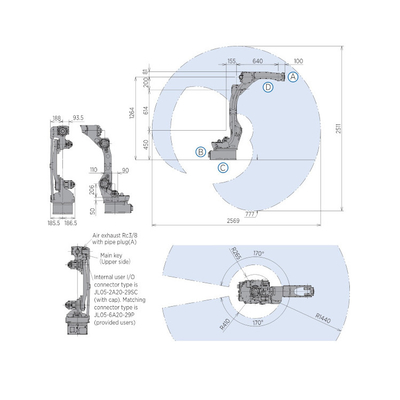 GP12 Industrial Yaskawa como braço robótico de 6 eixos com pacote de vestuário robótico para manuseio de materiais