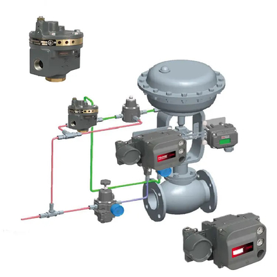 Deslizamento de controle de pressão / fluxo com atuador Fisher 1052/2052 e posicionador de válvula DVC6200 3610J
