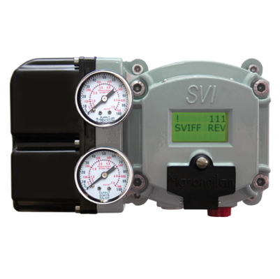 A válvula de controlo de aço inoxidável utiliza o posicionador de válvulas Masoneilan SVI2-21123121 e o regulador sanitário Fisher SR5.