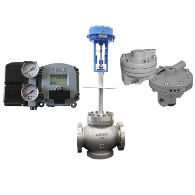 A válvula de controle de aço carbono usa o posicionador de válvulas Masoneilan SVI2-21123111 e os conversores elétricos Fisher846.