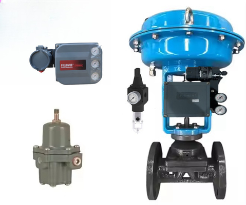 Fisher 3582i válvula de controlo posicionador eletro-pneumático e válvula de redução de pressão de filtro