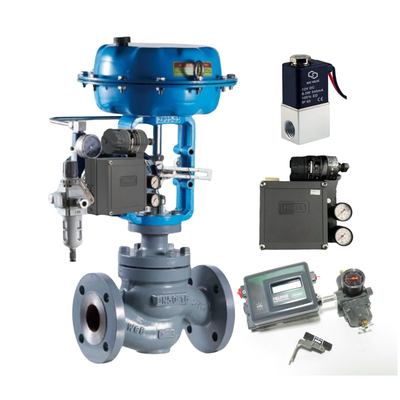 Válvula de controlo pneumática com Fisher 3582/3582i Electro-Pneumatic Valve Positioner e 4211 Positioner Transmitter Fornecedor em estoque