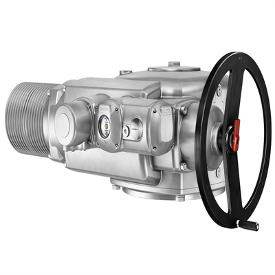 O skid de controlo de pressão/fluxo está equipado com um actuador eléctrico SAR 07.2/SAR 16.2 Auma e uma unidade de controlo AC/AM