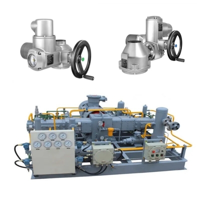 O Skid de comutação da válvula está equipado com um atuador elétrico Auma SA e uma caixa de energia dentária GK