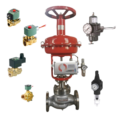 Válvula de controlo pneumática linear com servidor de fluxo LOGIX 520MD Posicionador de válvula cardíaca digital e válvula solenoide ASCO em estoque