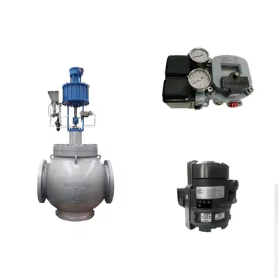A válvula de controle de aço carbono usa o posicionador de válvulas Masoneilan SVI2-21123111 e os conversores elétricos Emerson Fisher846