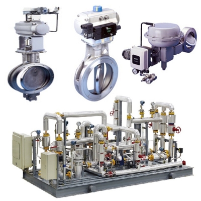 Sistema de controle de pressão / fluxo KOSO 710E/720E válvula borboleta e 6500RA atuador pneumático e EPB811 conjunto de posicionador de válvula