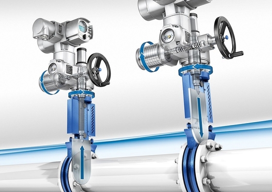 Actuadores elétricos versáteis de várias voltas SA e SAR da AUMA para automação de válvulas de porta ou válvulas globulares para usinas de energia