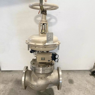 Samson 3241 válvula de controlo globe da classe de pressão ANSI 300 e aço inoxidável para válvula com válvula solenoide ASCO