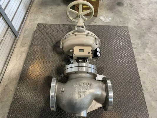Samson 3241 válvula de controlo globe da classe de pressão ANSI 300 e aço inoxidável para válvula com válvula solenoide ASCO
