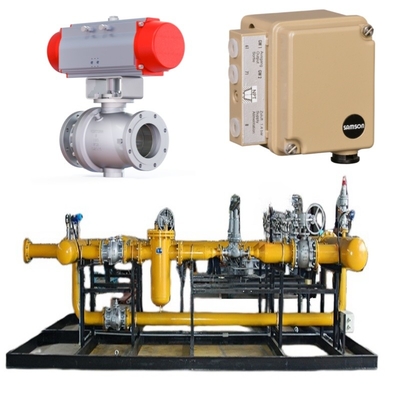Deslizamento de comutação de válvula equipado com válvula Samson modelo 44-11 válvula solenoide modelo 3962, e um interruptor de limite modelo 4747