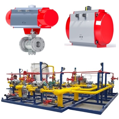 Deslizamento de comutação de válvula equipado com válvula Samson modelo 44-11 válvula solenoide modelo 3962, e um interruptor de limite modelo 4747