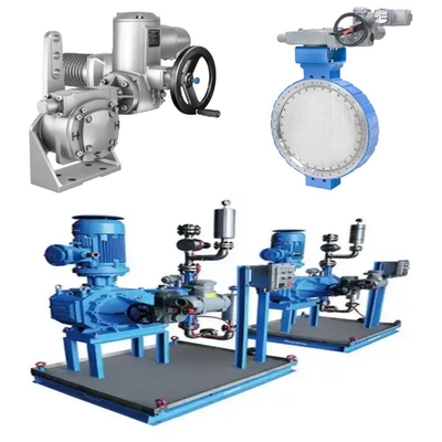 Controle de pressão / fluxo Skid Samson LTR 43 Válvulas borboleta e Auma atuadores elétricos e caixas de dentes