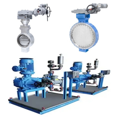 Controle de pressão / fluxo Skid Samson LTR 43 Válvulas borboleta e Auma atuadores elétricos e caixas de dentes