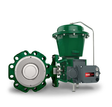 Slide de comutação de válvulas com Fisher 8590 Butterfly Valve 2052 Actuador e DVC6200 Controlador de válvulas inteligente