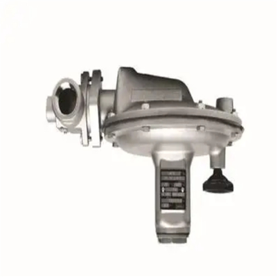 Deslizamento de válvula de gás natural equipado com reguladores da série Emerson Fisher T205/T205M e manômetro WIKA